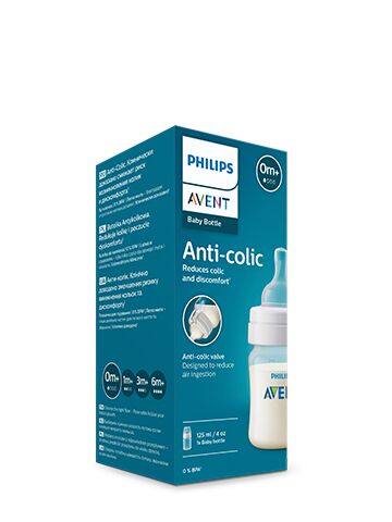Бутилка Avent Anti-Colic 125 ml, биберон за новородено поток 1, 0 м+ SCY100/01