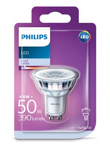 Philips 4W 50W 390lm White_GU10