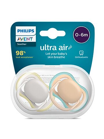 Ортодонтични залъгалки Philips Avent Ultra Air 0-6м., SCF085/15