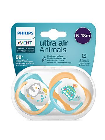 Ортодонтични залъгалки Philips Avent Ultra Air 6-18м., SCF080/08