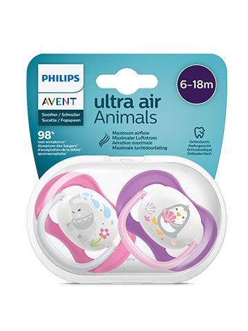 Ортодонтични залъгалки Philips Avent Ultra Air 6-18м., SCF080/08