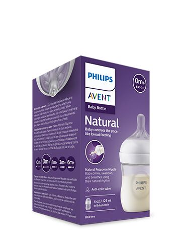 Бутилка Avent Natural Response 125 ml, 0 м+ с биберон с поток 1 SCY900/01