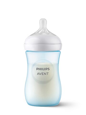 Бутилка Avent Natural Response 260 ml, 1 м+ с биберон с поток 3 - син цвят SCY903/21