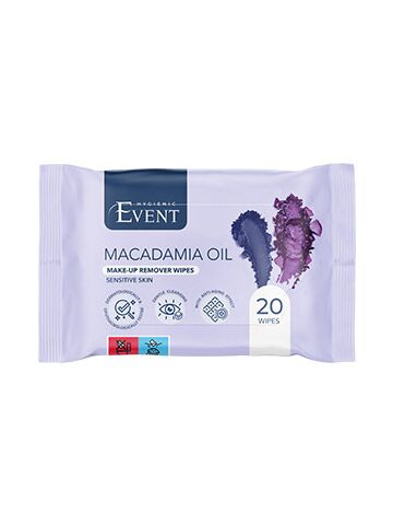 Wet wipes for make-up removal with Macadamia oil