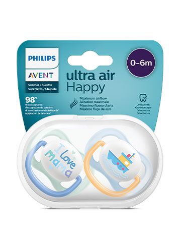 Ортодонтични залъгалки Philips Avent Ultra Air 0-6 м., SCF080/02