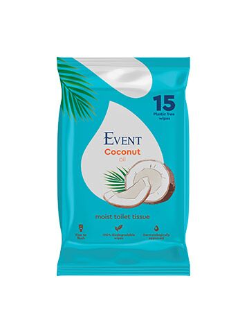 EVENT влажна тоалетна хартия с масло от кокос 15 броя